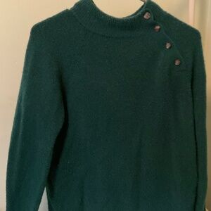 J Crew Womens  Green Mock Turtleneck XS